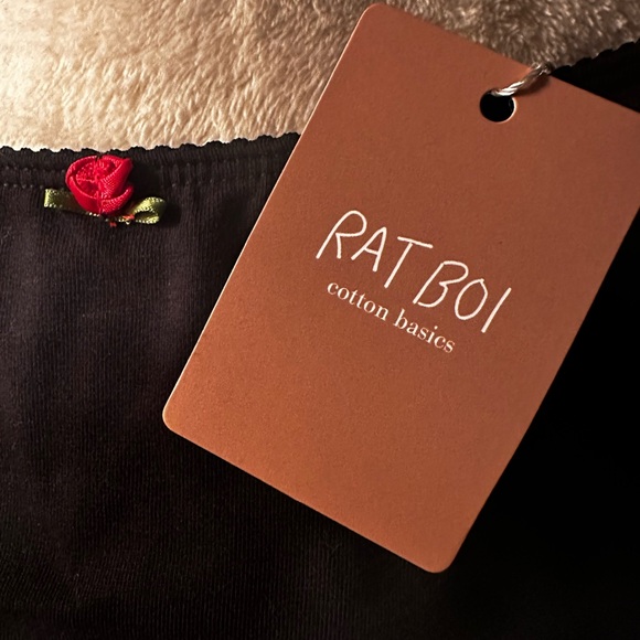 NWT RAT BOI SUPPORT COTTON BRA IN ONYX SIZE MEDIUM - Picture 4 of 4